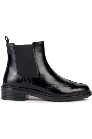 Geox Kožené kotníkové boty D WALK PLEASURE D dámské, barva, na plochém podpatku, D36TGD 00038 C9999