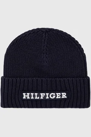 Tommy Hilfiger Čepice z vlněné směsi tmavomodrá barva, z husté pleteniny