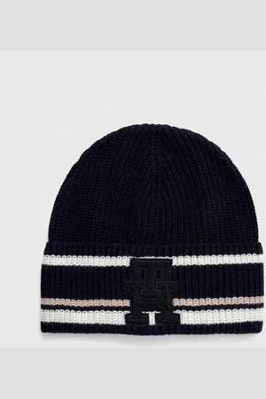 Tommy Hilfiger Čepice s příměsí kašmíru tmavomodrá barva, z tenké pleteniny