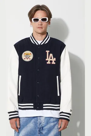 New Era Bunda z vlněné směsi tmavomodrá barva, přechodná, LOS ANGELES DODGERS