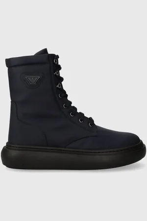 Emporio Armani Dětské zimní boty tmavomodrá barva