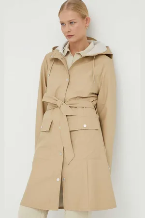 Rains Nepromokavý kabát Curve Jacket dámský, barva, přechodný, 18130.24-24Sand