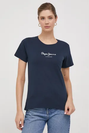 Pepe Jeans Bavlněné tričko Wendys tmavomodrá barva