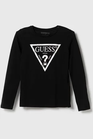Guess Dětské bavlněné tričko s dlouhým rukávem barva