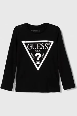 Guess Dětské bavlněné tričko s dlouhým rukávem barva