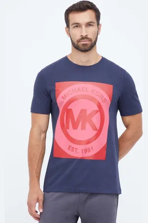 Michael Kors Bavlněné tričko tmavomodrá barva, s potiskem, 6F36G10091