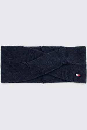 Tommy Hilfiger Čelenka s příměsí kašmíru tmavomodrá barva