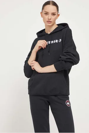 Converse Mikina dámská, barva, s kapucí, s aplikací