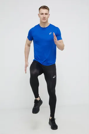 Asics Běžecké legíny pánské, barva, hladké