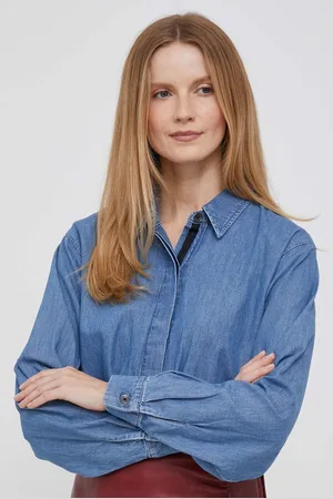 DKNY Džínová blůza dámská, hladká