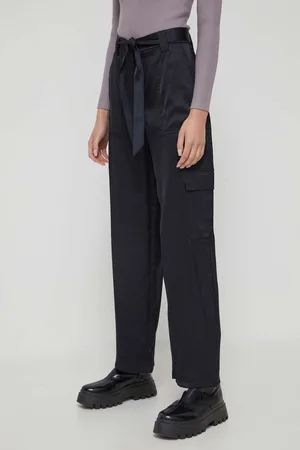 Abercrombie & Fitch Kalhoty dámské, barva, široké, high waist