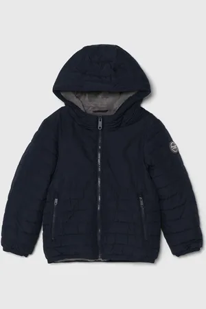 Abercrombie & Fitch Dětská bunda tmavomodrá barva