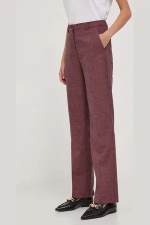 Benetton Kalhoty s příměsí vlny barva, jednoduché, high waist