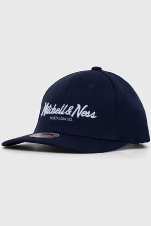 Mitchell & Ness Čepice s vlněnou směsí tmavomodrá barva, s aplikací