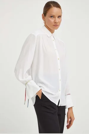 Paul Smith Košile s příměsí hedvábí barva, relaxed, s klasickým límcem