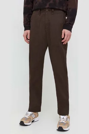Abercrombie & Fitch Bavlněné kalhoty barva, jednoduché