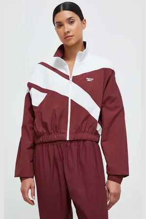 Reebok Mikina dámská, vínová barva, s kapucí, vzorovaná