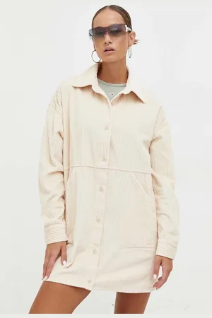 Billabong Manšestrové šaty bílá barva, mini