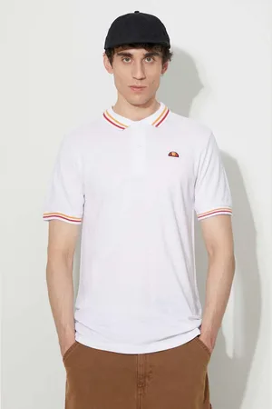Ellesse Bavlněné polo tričko barva, SHR18077-WHITE
