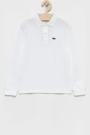 Lacoste Dětská bavlněná košile s dlouhým rukávem barva, hladká
