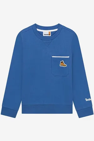 Timberland Dětská mikina Sweatshirt tmavomodrá barva, hladká
