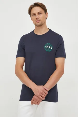 Michael Kors Bavlněné tričko tmavomodrá barva, s potiskem