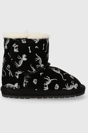 Emu Kojenecké semišové boty Toddle Reflective Dino barva