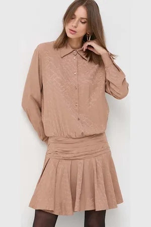 Pinko Šaty s příměsí hedvábí barva, mini, oversize, 102306.A193