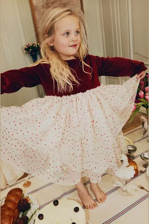 Konges Sløjd Dívčí šaty vínová barva, mini