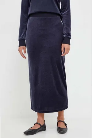 Max Mara Sukně tmavomodrá barva, midi
