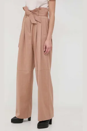 Pinko Vlněné kalhoty barva, široké, high waist, 102203.A1B3