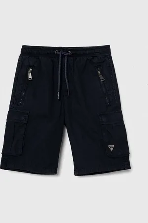 Guess Dětské bavlněné šortky tmavomodrá barva, nastavitelný pas
