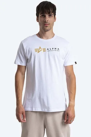 Alpha Industries Bavlněné tričko 118502FP 09 barva, s potiskem, 118502FP.09-white