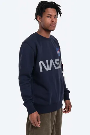 Alpha Industries Mikina pánská, tmavomodrá barva, s potiskem, 178309.07-navy