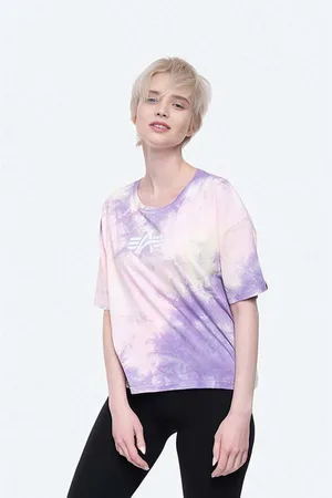 Alpha Industries Bavlněné tričko Basic Tee Batik COS Wmn barva, 116083.536-pink