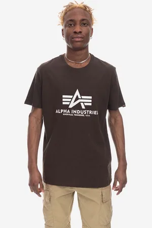 Alpha Industries Bavlněné tričko Basic barva, s potiskem, 100501.413-brown