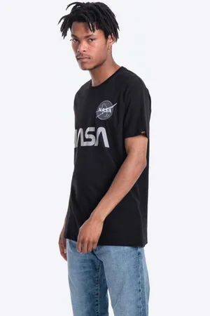 Alpha Industries Bavlněné tričko x NASA barva, s potiskem, 178501.03-black