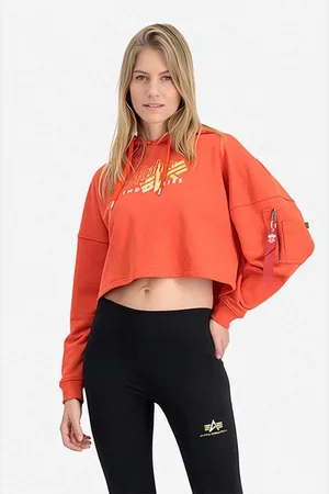 Alpha Industries Mikina dámská, barva, s kapucí, s potiskem, 106044.577-orange