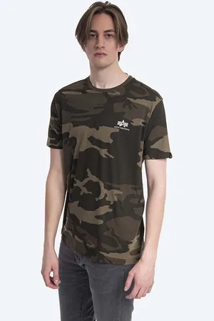Alpha Industries Bavlněné tričko Backprint T Camo barva, 128507C.239-green