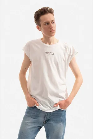 Alpha Industries Bavlněné tričko barva, 118531.626-white