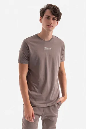 Alpha Industries Bavlněné tričko barva, s potiskem, 118529.628-grey
