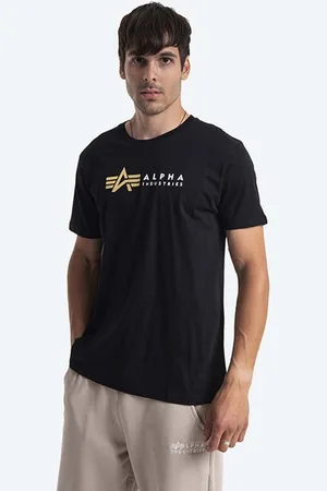 Alpha Industries Bavlněné tričko barva, s potiskem, 118502FP.03-black