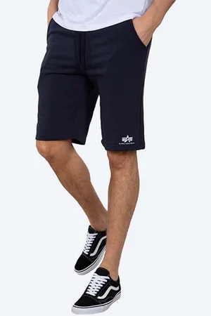 Alpha Industries Kraťasy Basic pánské, tmavomodrá barva, 116363.07-navy
