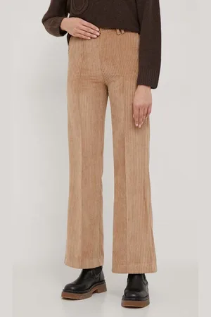 Benetton Manšestrové kalhoty barva, high waist
