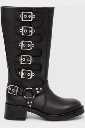 Steve Madden Kožené kozačky Battle dámské, barva, na plochém podpatku, SM19000101