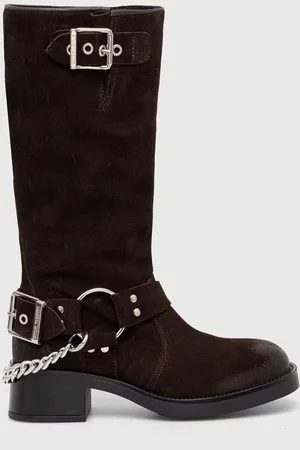Steve Madden Nubukové kozačky Beau-C barva, na plochém podpatku, SM11003094