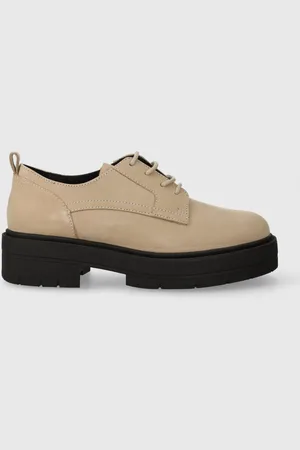 Geox Kožené polobotky D SPHERICA EC7 H dámské, barva, na plochém podpatku, D36VDH000CLC5004