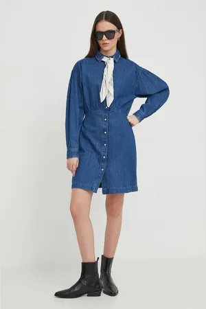 Pepe Jeans Džínové šaty JULIE tmavomodrá barva, mini, PL953449