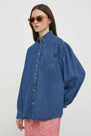 Pepe Jeans Džínová košile MILEY dámská, regular, s klasickým límcem, PL304730