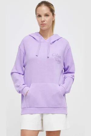 Colour Wear Bavlněná mikina dámská, barva, s kapucí, hladká